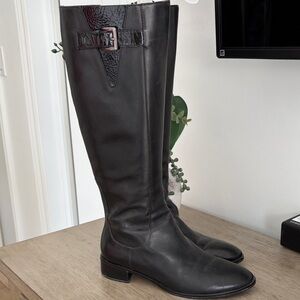 Cole Haan Black leather knee high  Boots